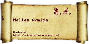 Melles Armida névjegykártya